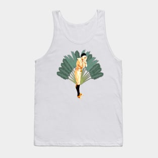 Sad harlequin hides in the palm tree Tank Top